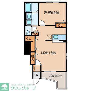 ジューク(1LDK/1階)の間取り写真