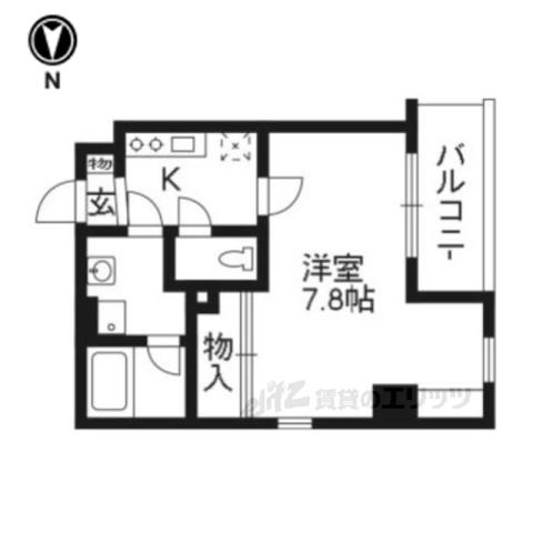 クリスタルグランツ京都御所西1102(1K/11階)の間取り写真