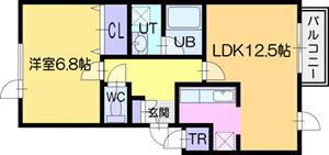ラパーク文京台(1LDK/2階)の間取り写真