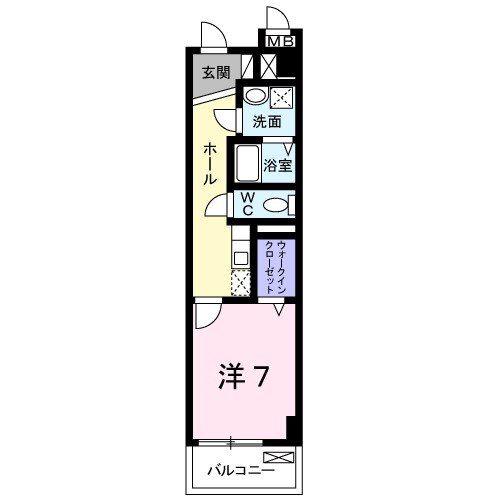 ホメ ラウレア(1K/1階)の間取り写真