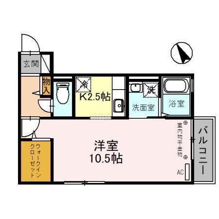 リビングタウン小松弐番館C棟(1K/2階)の間取り写真