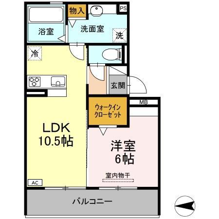セレーノ十一番(1LDK/2階)の間取り写真