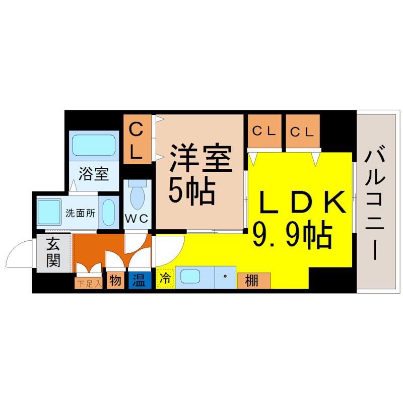 プレステージ千種(1LDK/10階)の間取り写真
