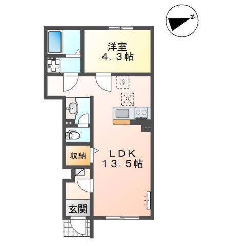 東合川アパート工事1LDK2LDK(1LDK/1階)の間取り写真