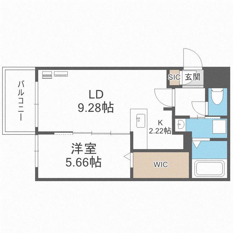 EFFECT北15条(1LDK/3階)の間取り写真