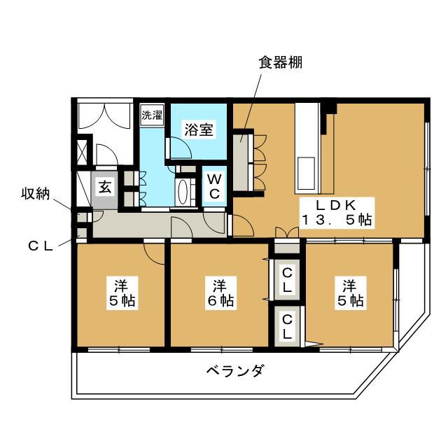 リブゼ横浜ヴェルデパセオ(3LDK/7階)の間取り写真