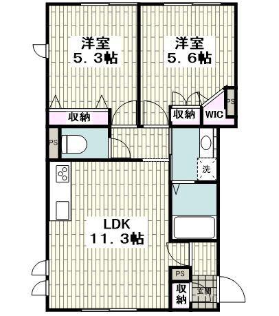 KR.BILLS(2LDK/1階)の間取り写真
