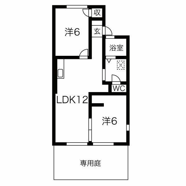 サンコーポNO.7(2LDK/1階)の間取り写真