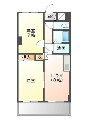 チバパークハイツ(2LDK/3階)の間取り写真