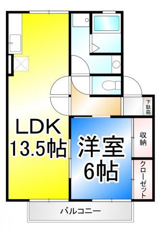 ハイグラッド(1LDK/2階)の間取り写真