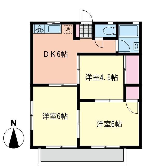 メゾン海老名(3DK/2階)の間取り写真
