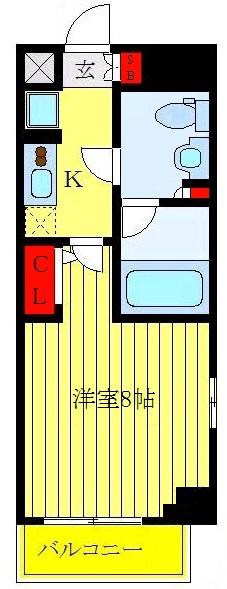 XEBECときわ台(1K/4階)の間取り写真