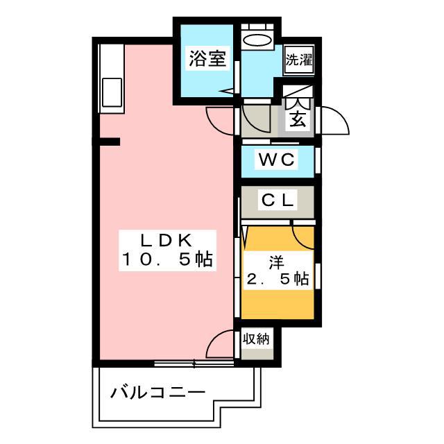 GRANDEUR住吉 弐番館(1LDK/5階)の間取り写真