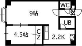 フィオーレ弐番館(1LDK/2階)の間取り写真