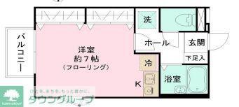 アメニティK(ワンルーム/1階)の間取り写真