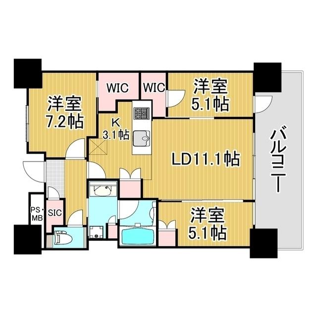 URAWA THE TOWER(3LDK/18階)の間取り写真
