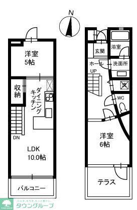 DAMIER-A(2LDK/1階)の間取り写真