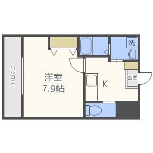 グレートフル南福岡(1K/3階)の間取り写真