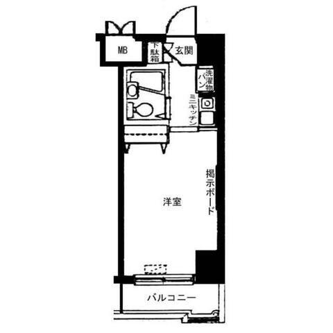 アバクス立川(ワンルーム/4階)の間取り写真