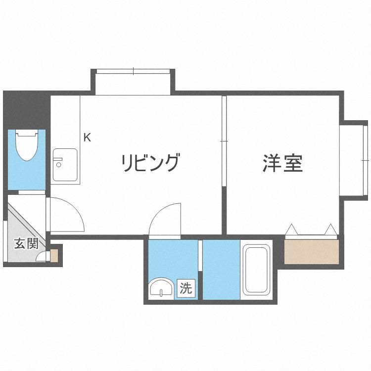 ノースキューブ(1DK/3階)の間取り写真