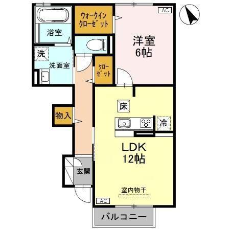 メゾン プランタン(1LDK/1階)の間取り写真