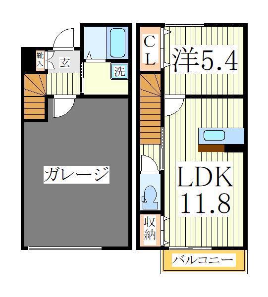 LUMIREA III(1LDK/2階)の間取り写真