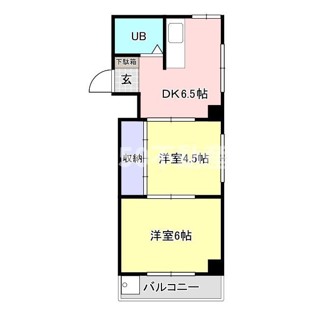 白山パレドール(2DK/3階)の間取り写真