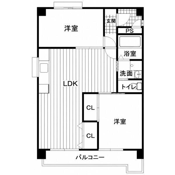 TMビル(3DK/2階)の間取り写真