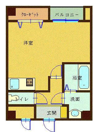 森塚第12マンション(ワンルーム/3階)の間取り写真