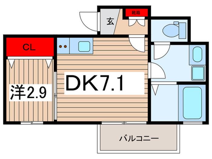 カサート浦和(1DK/2階)の間取り写真