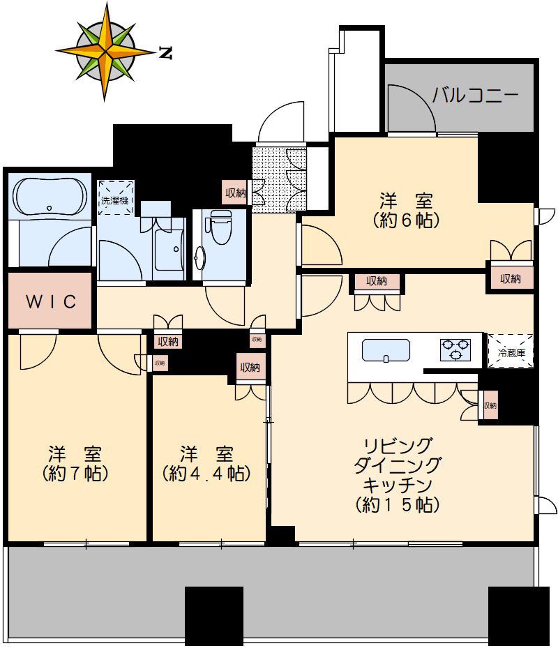 アトラス本郷三丁目(3LDK/8階)の間取り写真