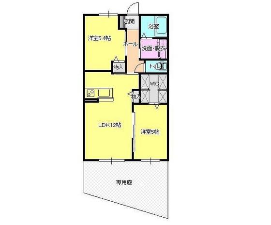 クレセール平井(2LDK/1階)の間取り写真