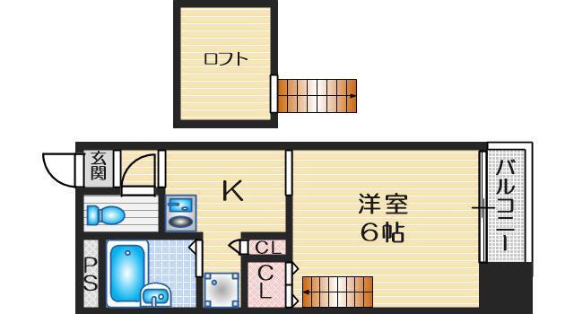 フォレスタ山手町(1K/2階)の間取り写真