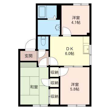 ドルチェ新田II(3DK/1階)の間取り写真