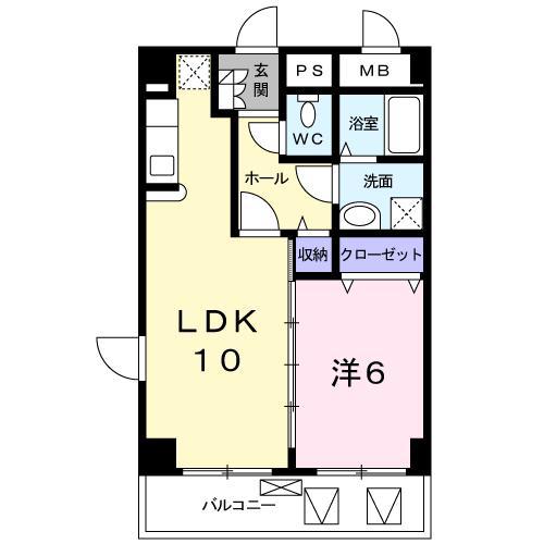 グラース(1LDK/2階)の間取り写真