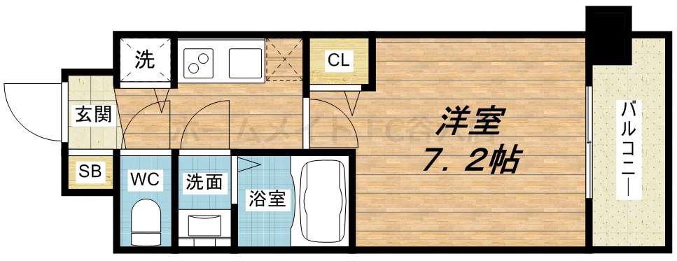 スワンズシティ大阪イースト(1K/6階)の間取り写真