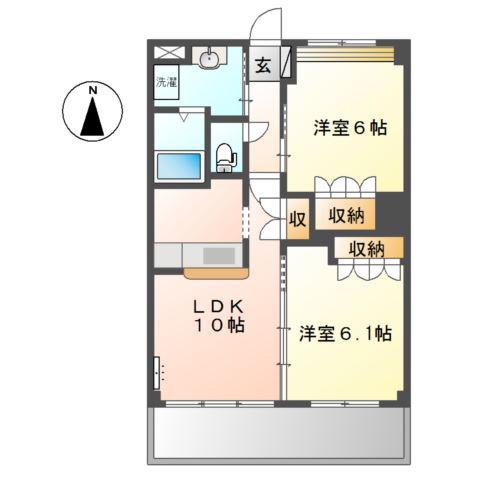 コンフォール前田III(2LDK/2階)の間取り写真