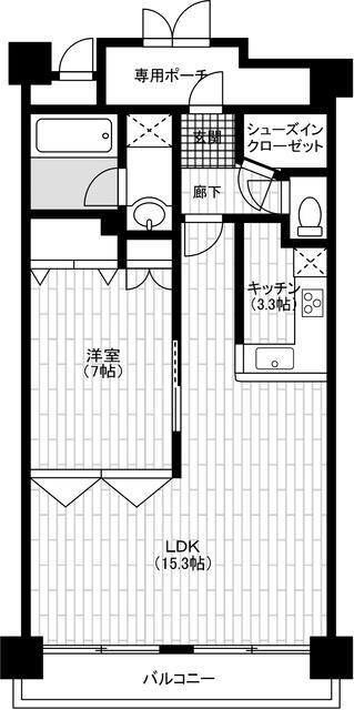 ダイアパレス相模原清新グランガーデン(1LDK/6階)の間取り写真