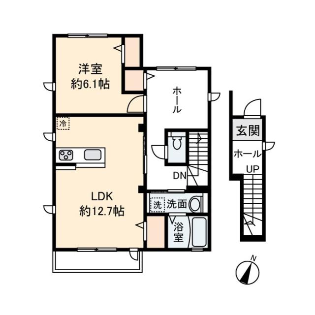 I・HOUSE(1LDK/1階)の間取り写真