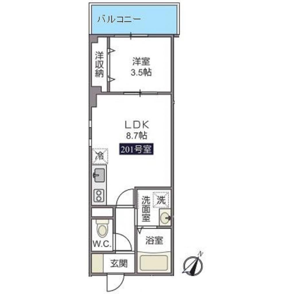 Tコンフォース(1LDK/2階)の間取り写真