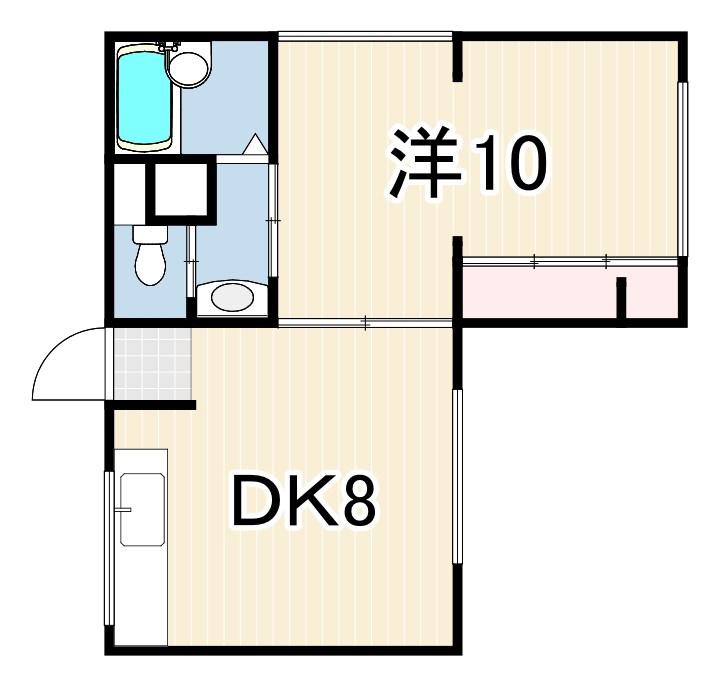 エルパラッツォ篠原(1DK/2階)の間取り写真