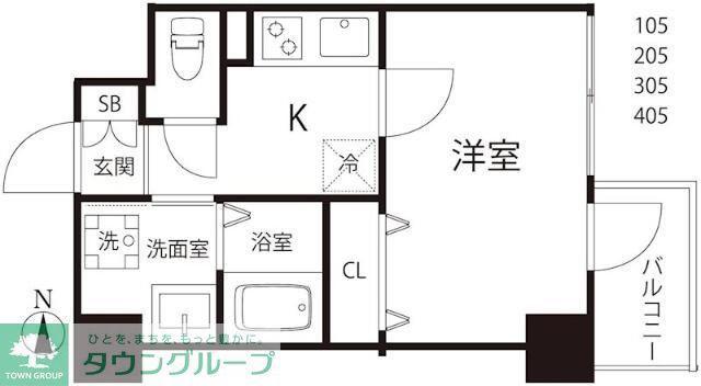 TRIMESTORIEL(1K/1階)の間取り写真