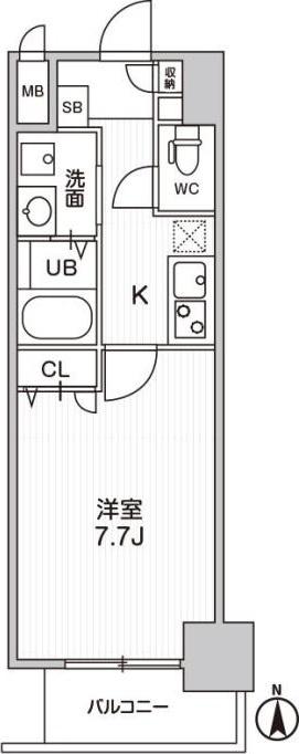 LA DOUCEUR梅田イースト(1K/6階)の間取り写真