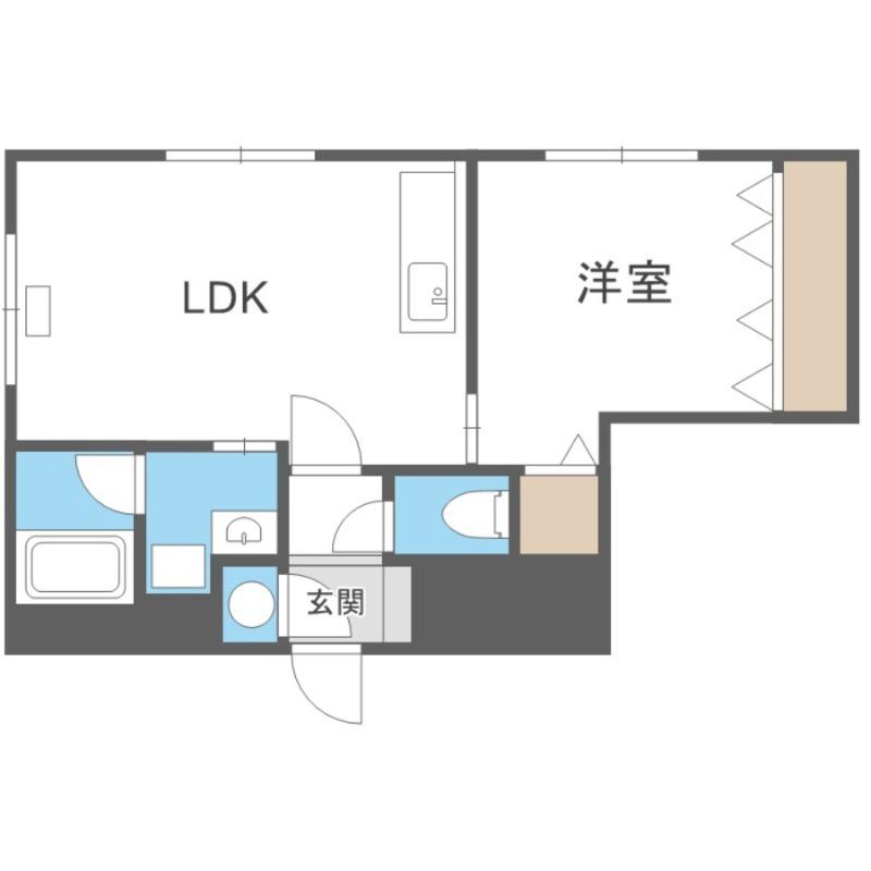 クレッシェンド・エヌズ6(1LDK/3階)の間取り写真