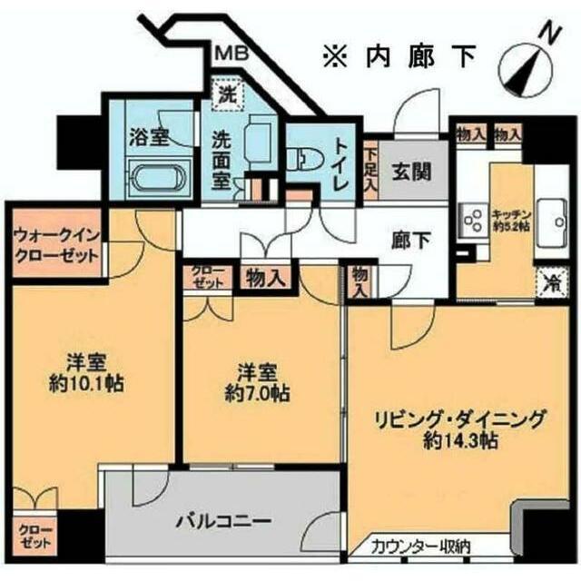 フォーシーズンズグランデ一番町(2LDK/8階)の間取り写真