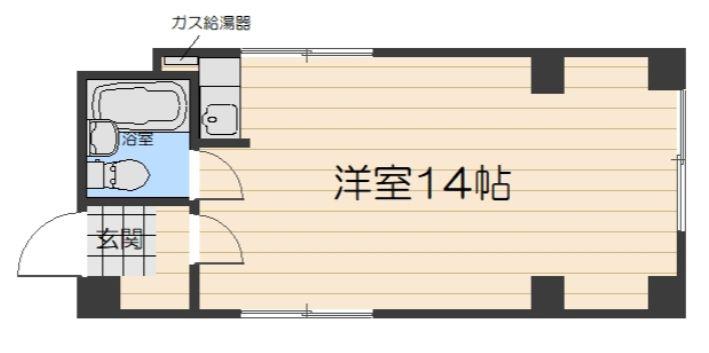 長堀橋ZENSHINBLD(ワンルーム/8階)の間取り写真