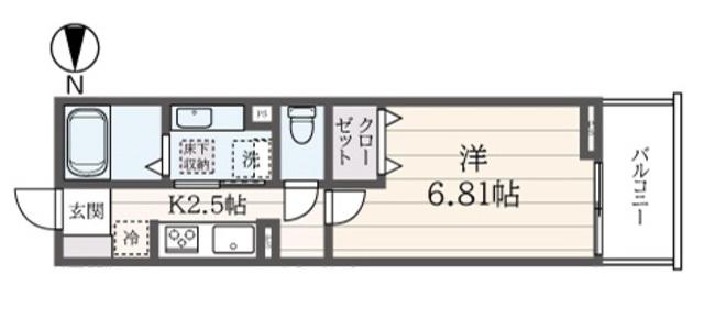 プルメリアヒルズ(1K/2階)の間取り写真