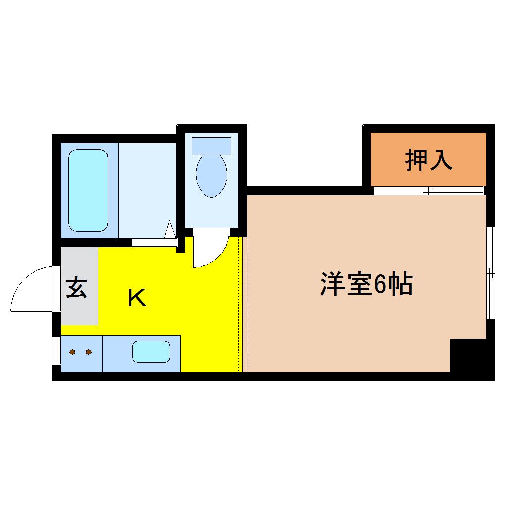 庄子ビル(ワンルーム/2階)の間取り写真