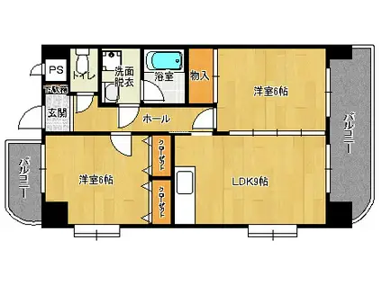 アイレックス(2LDK/4階)の間取り写真