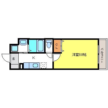 ロジェ ボアソナード(1K/3階)の間取り写真